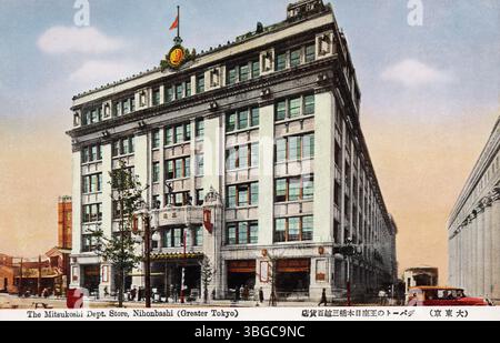 Grande magazzino Mitsukoshi, Nihonbashi Tokyo Giappone, cartolina degli anni '1920-'30. fotografo non identificato Foto Stock
