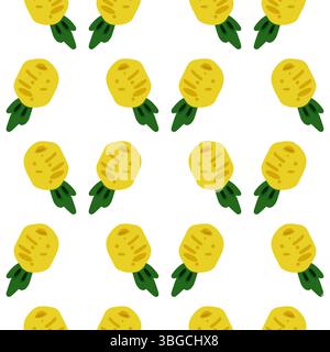 Motivo di frutta di ananas senza cuciture Illustrazione Vettoriale