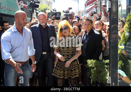 Lady Gaga all'hotel Athenee Palace Hilton Bucharest a Bucarest - 15 agosto 2012 Foto Stock