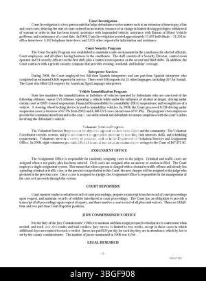 Questa sezione del Columbus Annual Report 2008 copre le ricevute e le spese, evidenziando i rapporti del City Clerk, del tesoriere della città e del Comitato delle vie e dei mezzi. Foto Stock