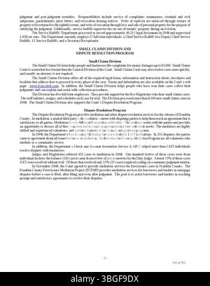 Questa parte del Columbus Annual Report 2008 descrive in dettaglio le ricevute e le spese della città, insieme ai rapporti del City Clerk, del tesoriere della città e del Comitato delle vie e dei mezzi. Foto Stock