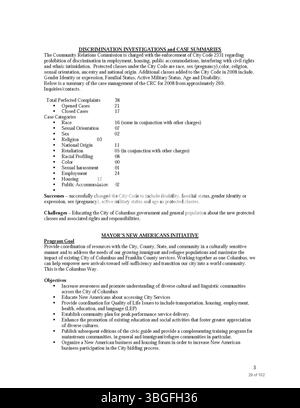 Pagina 30 del rapporto annuale della città di Columbus del 2008 presenta le ricevute e le spese della città, insieme a relazioni del Committee of Ways and Means, del City Clerk e del City Treasurer. Foto Stock