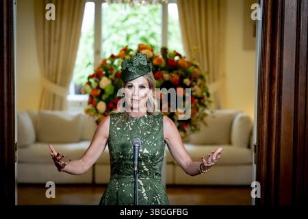 Praga, Repubblica Ceca. 5 giugno 2025. 15:59:07 PRAGA, 05-06-2025, residenza olandese a PragueRe Willem Alexander e la Regina Máxima fanno una visita di Stato nella Repubblica Ceca su invito del Presidente. FOTO: NLBeeld/POOL/Robin UtrechtIn foto: Intervista stampa presso la residenza olandese di Praga crediti: NL Beeld / Patrick van Emst Foto Stock