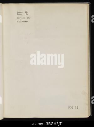 Range Book v. 20: Range 12, Town 6 (Rome & Bern Townships, Athens County, Ohio), 1935-1945. Questo album, uno dei 26 creati da W.E. Peters, documenta cimiteri, tumuli dei nativi americani, case scolastiche e siti minerari nella contea di Athens. Peters si è concentrato sulla conservazione delle immagini di caratteristiche storiche scomparse. Questo volume copre le città di Rome e Bern nella contea di Athens, Ohio. Foto Stock