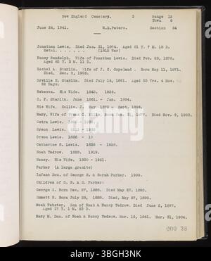 Range Book v. 20, che copre Range 12, Town 6, include fotografie che documentano i siti di Roma e Berna Townships, Athens County, Ohio. Lo scrapbook, creato da W.E. Peters tra il 1935 e il 1945, cattura cimiteri, tumuli dei nativi americani, scuole a una stanza e siti minerari, concentrarsi sulle caratteristiche a rischio di scomparsa. Foto Stock