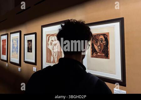 Mostra "Celebrating Picasso" al Palazzo reale di Palermo, Sicilia Foto Stock