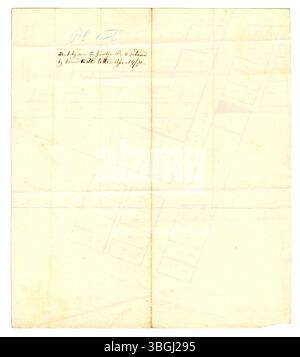 Questo documento contiene mappe plat e descrizioni di Belleville, Indiana, una sezione del Monte Vernon, progettata da David T. Kimball nel 1849. Include una mappa del 1870 e descrive la transazione legale tra Kimball e Nathaniel J. Lord nel 1849. Foto Stock