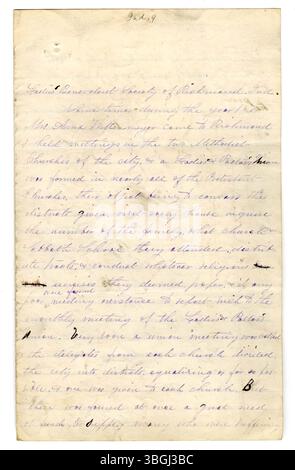 Questa pagina della Indiana Charities Collection 1876 mette in evidenza i rapporti sulle case gestite da donne e le istituzioni caritatevoli in tutto l'Indiana. Questi rapporti, parte della Centennial Exposition di Filadelfia, si concentrano sugli orfanotrofi e sulle istituzioni assistenziali. Foto Stock