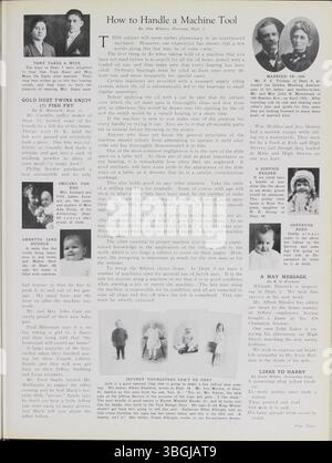 Questo volume di Jeffrey Service da settembre 1918 ad agosto 1919 è una newsletter pubblicata dalla Jeffrey Company, con articoli su attrezzature per l'estrazione mineraria, aggiornamenti dei dipendenti ed eventi ricreativi e sociali organizzati. Include contenuti visivi quali fotografie e disegni dell'impianto, macchinari, dipendenti e loro famiglie. La newsletter si concentra anche sulle notizie della prima guerra mondiale e sui dipendenti che si sono arruolati, fornendo informazioni storiche e genealogiche relative all'azienda e alla città di Columbus. Foto Stock