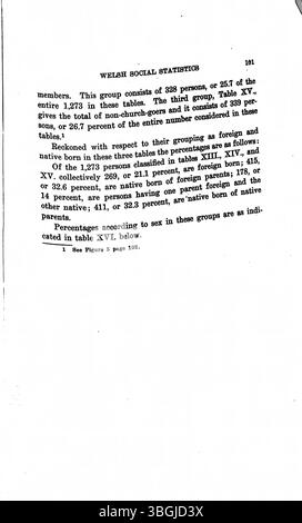 Lo studio del 1913 del Rev. Daniel Jenkins Williams "Welsh of Columbus, Ohio" esplora l'adattamento della comunità gallese alla vita a Columbus, Ohio, concentrandosi sul ruolo della Chiesa metodista calvinistica gallese. Lo studio sottolinea l'integrazione culturale, le pratiche religiose e la vita comunitaria. Foto Stock