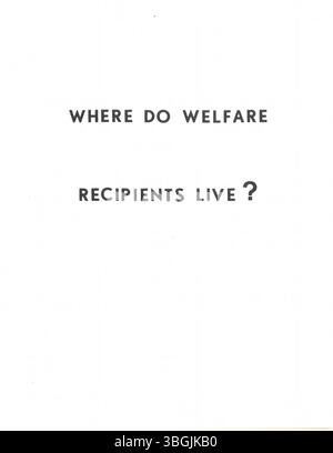 Lo studio del 1964 preparato dallo United Community Council affronta le questioni correlate tra loro: Povertà, alloggi inadeguati, istruzione limitata e mancanza di cure mediche a Columbus e nella contea di Franklin, Ohio. È il primo passo in un approccio multifase per risolvere queste sfide della comunità. Foto Stock