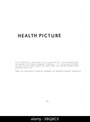 Preparato nel 1964, questo documento affronta le sfide sociali di Columbus e Franklin County, tra cui povertà, limiti di istruzione e alloggi poveri. Foto Stock