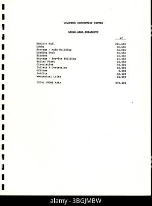 La proposta sostiene la creazione di un nuovo centro convegni e civico a Columbus, Ohio, progettato per migliorare la capacità della città di ospitare eventi su larga scala, convegni e riunioni pubbliche. Foto Stock