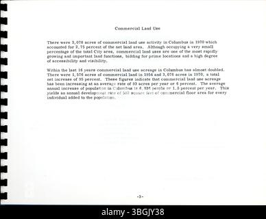 Il Columbus Land Use Study del 1973 delinea le caratteristiche di utilizzo del suolo e le proiezioni future per l'area metropolitana di Columbus. Esplora dieci categorie, tra cui residenziale, commerciale, industriale e agricolo, fornendo una base per la pianificazione e lo sviluppo urbano. Foto Stock