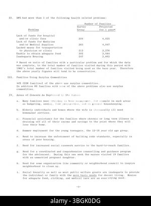 Il 1964 "qual è il nostro problema?” Uno studio preparato dal Consiglio della Comunità Unita mette in luce le principali sfide di Columbus e della contea di Franklin, tra cui povertà, problemi abitativi, istruzione limitata e assistenza sanitaria, segnando il primo passo per affrontare questi problemi. Foto Stock