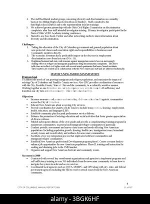 Il rapporto annuale della città di Columbus del 2009 copre le entrate e le spese della città, con rapporti dettagliati del Committee of Ways and Means, del City Clerk e del City Treasurer. Foto Stock