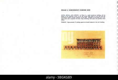 Michael Graves, un architetto di Princeton, presentò una proposta di progettazione per il nuovo Columbus Convention Center nel 1989. Il suo design ha bilanciato le esigenze pratiche del centro con una nuova e sorprendente identità visiva. Nonostante il suo approccio innovativo, il progetto finale di Peter Eisenman è stato scelto per il progetto. Foto Stock