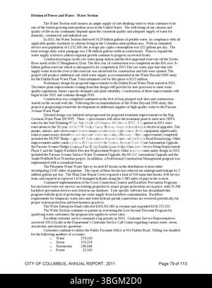 Questo rapporto annuale della città di Columbus 2011 fornisce una panoramica delle entrate e delle spese con i rapporti del comitato di modi e mezzi, del funzionario e del tesoriere della città. Foto Stock