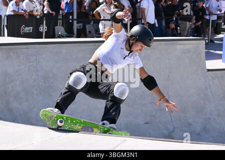 Roma, Italia. 5 giugno 2025. Dora VARELLA (BRA) Women's Prelims WST World Cup Roma 2025 al Parco Ostia, il 4 giugno 2025 a Roma, Italia. Credito: Agenzia fotografica indipendente/Alamy Live News Foto Stock