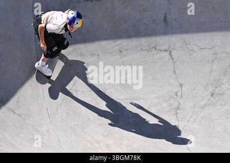 Roma, Italia. 5 giugno 2025. Lola Tambling (GBR) Women's Prelims WST World Cup Roma 2025 al Parco Ostia, il 4 giugno 2025 a Roma, Italia. Credito: Agenzia fotografica indipendente/Alamy Live News Foto Stock