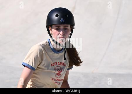 Roma, Italia. 5 giugno 2025. Lilly STRACHAN (GBR) Women's Prelims WST World Cup Roma 2025 al Parco Ostia, il 4 giugno 2025 a Roma, Italia. Credito: Agenzia fotografica indipendente/Alamy Live News Foto Stock