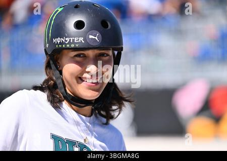 Roma, Italia. 5 giugno 2025. Isadora PACHECO (BRA) Prelimi femminili WST World Cup Roma 2025 al Parco di Ostia, il 4 giugno 2025 a Roma, Italia. Credito: Agenzia fotografica indipendente/Alamy Live News Foto Stock