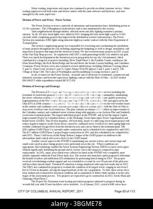 Il rapporto annuale della città di Columbus del 2011 fornisce informazioni sulle operazioni finanziarie della città, comprese le entrate e le spese, con i contributi del Committee of Ways and Means, del City Clerk e del City Treasurer. Foto Stock