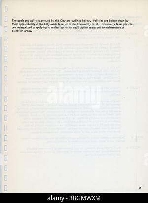 La pagina 25 contiene una presentazione continua dei dati relativi agli alloggi e degli obiettivi strategici del piano 1977 elaborato nell’ambito della legge sul settore degli alloggi e dello sviluppo comunitario del 1974. Foto Stock