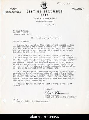 Questi verbali documentano gli sforzi della commissione per l'area di Franklinton per collegare le parti interessate locali, compresi residenti e sviluppatori, per una pianificazione e uno sviluppo urbanistici coordinati. Foto Stock