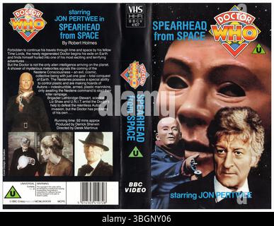 Doctor Who: Spearhead from Space VHS Cover (1988) (UK) di BBC Enterprises Foto Stock