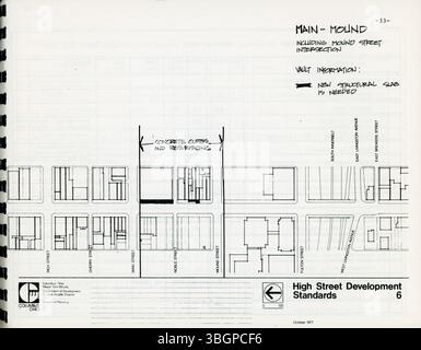 Questo documento del 1979 fornisce la stima dei costi per il progetto High Street Development Standards, un piano per la crescita economica e il miglioramento del corridoio High Street di Columbus. Foto Stock
