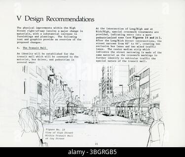 L'High Street Development Standards: Downtown Final Report (1979) discute i risultati degli studi sul traffico e le opzioni di finanziamento proposte per lo sviluppo urbano lungo il corridoio High Street di Columbus. Foto Stock