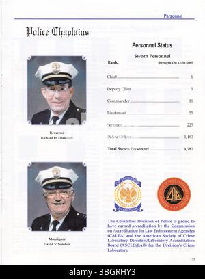 Il rapporto annuale 2005 della Columbus Division of Police fornisce informazioni dettagliate sulle attività di polizia, le operazioni della divisione e dati statistici sulle prestazioni degli agenti, i tassi di criminalità e altre metriche delle forze dell'ordine all'interno della città. Foto Stock