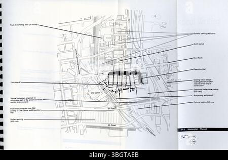 La proposta del Columbus Convention Center del 1989, presentata da Holt Hinshaw Pfau Jones, incorporava il design architettonico di Peter Eisenman che fu scelto per guidare lo sviluppo del centro. Foto Stock