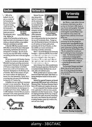 I comunicati stampa del 2003 dell'ufficio del sindaco Michael Coleman includono informazioni sui cambiamenti politici, le iniziative della città e le decisioni di leadership durante il suo mandato come sindaco di Columbus, Ohio. Foto Stock