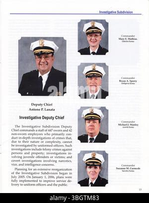 Questa parte del rapporto annuale 2005 della Divisione di polizia di Columbus fornisce una panoramica delle attività di polizia, statistiche degli agenti e dati dettagliati sulle prestazioni relativi alle operazioni del dipartimento durante l'anno. Foto Stock