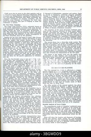 Questa pagina del rapporto annuale Columbus 1959 contiene i dati relativi alle entrate e alle spese della città compilati dal funzionario comunale, dal tesoriere e dal comitato delle vie e dei mezzi. Foto Stock