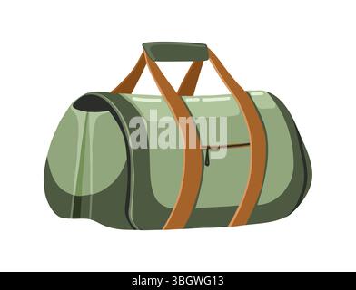 Borsa sportiva verde, illustrazione piatta disegnata a mano Illustrazione Vettoriale