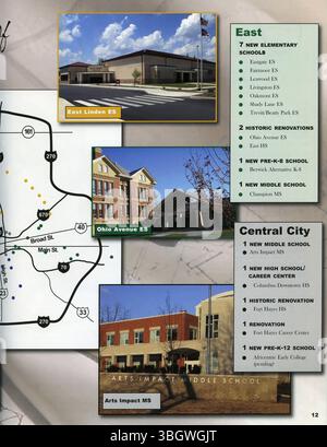 Il rapporto annuale 2008-2009 per le Columbus City Schools include riepiloghi su personale, dati demografici degli studenti, prestazioni accademiche e iniziative del programma. Foto Stock