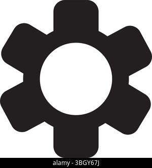Icona minimalista dell'ingranaggio per Impostazioni di sistema e Configurazione digitale. Illustrazione vettoriale Illustrazione Vettoriale