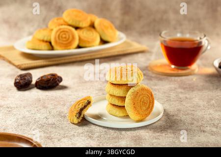 Appuntamento maamoul, tradizionale ospitalità saudita araba mediorientale. Foto Stock