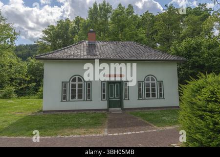 Primo bagno di salamoia del 1818 per i dipendenti dei minatori, 1000 anni di estrazione del sale a Bad Sooden, Allendorf, quartiere di Bad Sooden, storia della città, laurea Foto Stock