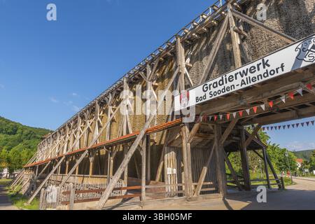 1000 anni di produzione del sale a Bad Sooden, Allendorf, quartiere di Bad Sooden, storia della città, monumento storico torre di laurea del 1638, legno c Foto Stock