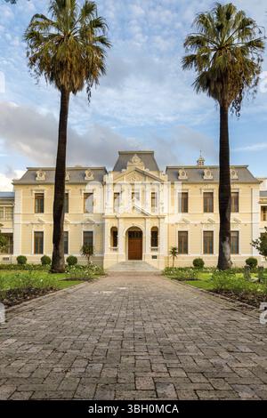 Un vecchio edificio del Capo olandese costruito nel XVIII secolo a Stellenbosch, Sudafrica, Africa Foto Stock