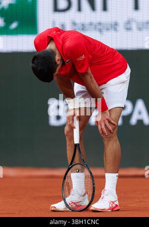 Parigi, Francia. 6 giugno 2025. Novak Djokovic (SRB) durante il Roland Garros 2025. Crediti: Corleve/Alamy Live News Foto Stock