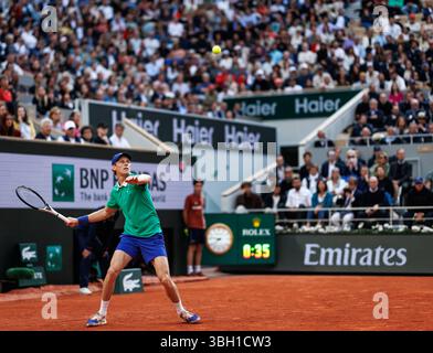 Parigi, Francia. 6 giugno 2025. Jannik Sinner (ITA) durante il Roland Garros del 2025. Crediti: Corleve/Alamy Live News Foto Stock