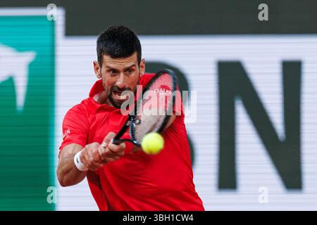 Parigi, Francia. 6 giugno 2025. Novak Djokovic (SRB) durante il Roland Garros 2025. Crediti: Corleve/Alamy Live News Foto Stock