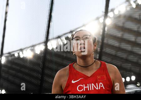 Feng Bin della Cina gareggia nel lancio del disco femminile durante il Diamond League Golden Gala Athletics Meeting allo Stadio Olimpico di Roma, 6 giugno 2025. Feng Bin si è piazzato sesto. Foto Stock