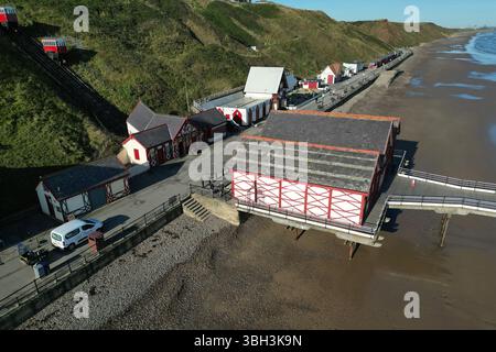 Saltburn Cliff Lift, funicolare a Saltburn by the Sea, località balneare dello Yorkshire settentrionale Foto Stock