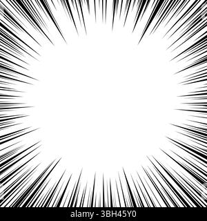 Linee ad alta velocità su sfondo bianco. Effetto movimento linee di velocità fumetti anime. Illustrazione vettoriale Illustrazione Vettoriale